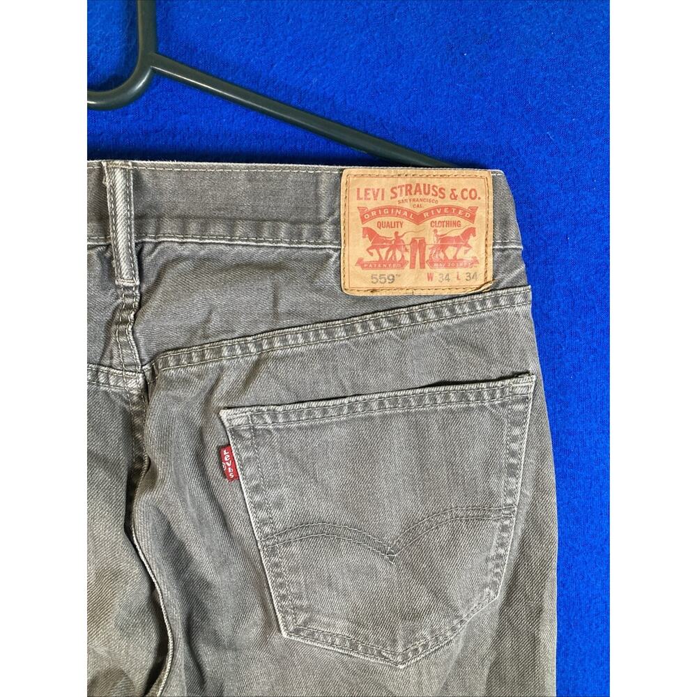 Levi's 559 Men's Jeans W34 L34 Relaxed Straight Fit Gray Denim - Picture 5 of 16